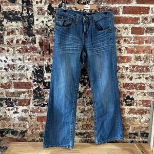 Marc Ecko Mens 32x30 Blue Denim Bootcut Jeans Flap Pocket